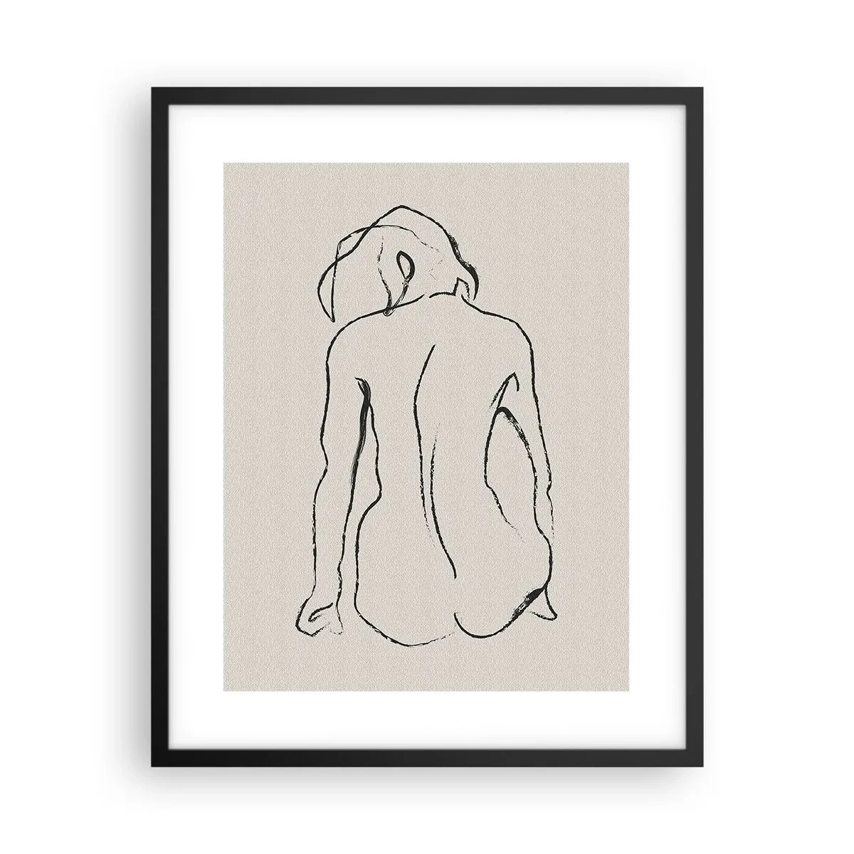 Affiche dans un cadre noir - Poster - Femme nue - 40x50 cm