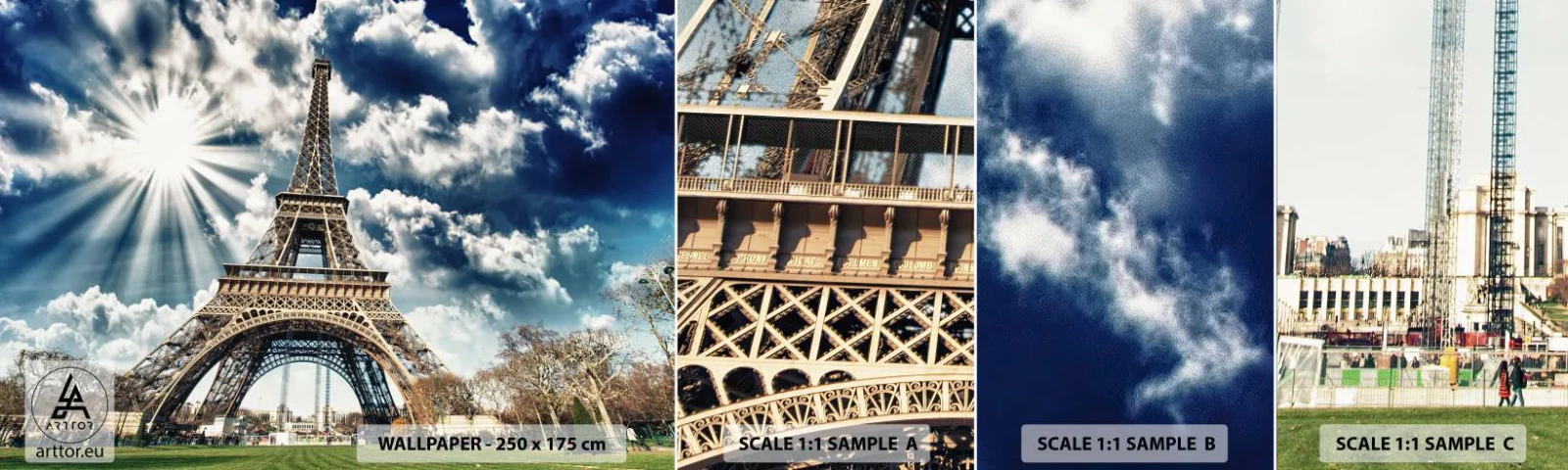 Échantillon De Papier Peint Standard Eco - La seule et unique sous le soleil - tour Eiffel, Paris, Architecture - 100x30 cm