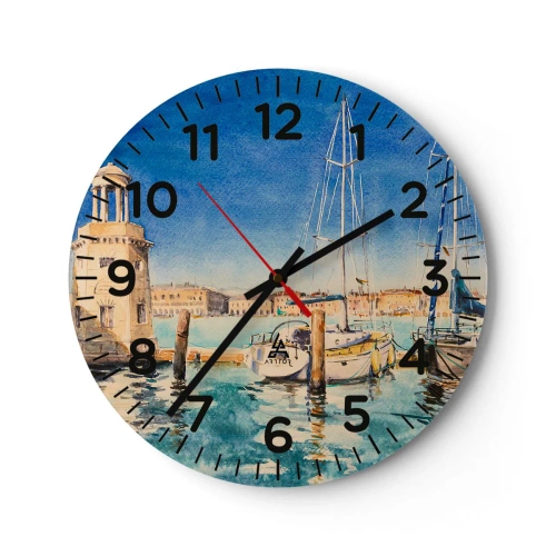 Horloge murale - Pendule murale - Lagune ensoleillée - 30x30 cm