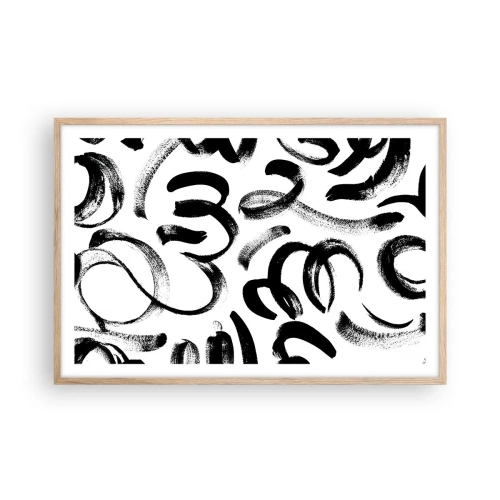 Affiche dans un chêne clair - Poster - Noir sur blanc - 91x61 cm