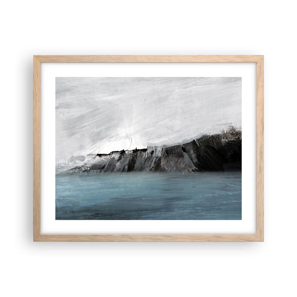 Affiche dans un chêne clair - Poster - Eau – terre : choc des éléments - 50x40 cm