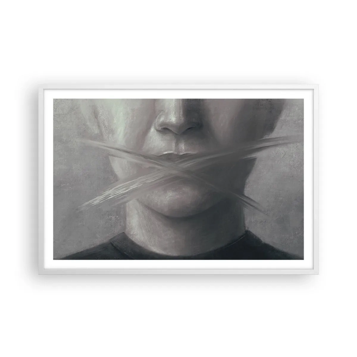 Affiche dans un cadre blanc - Poster - Sans mot - 91x61 cm