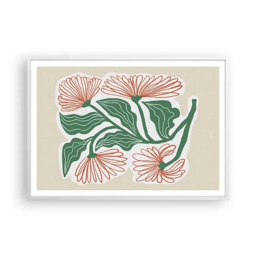 Affiche dans un cadre blanc - Poster - Folk et moderne - 100x70 cm