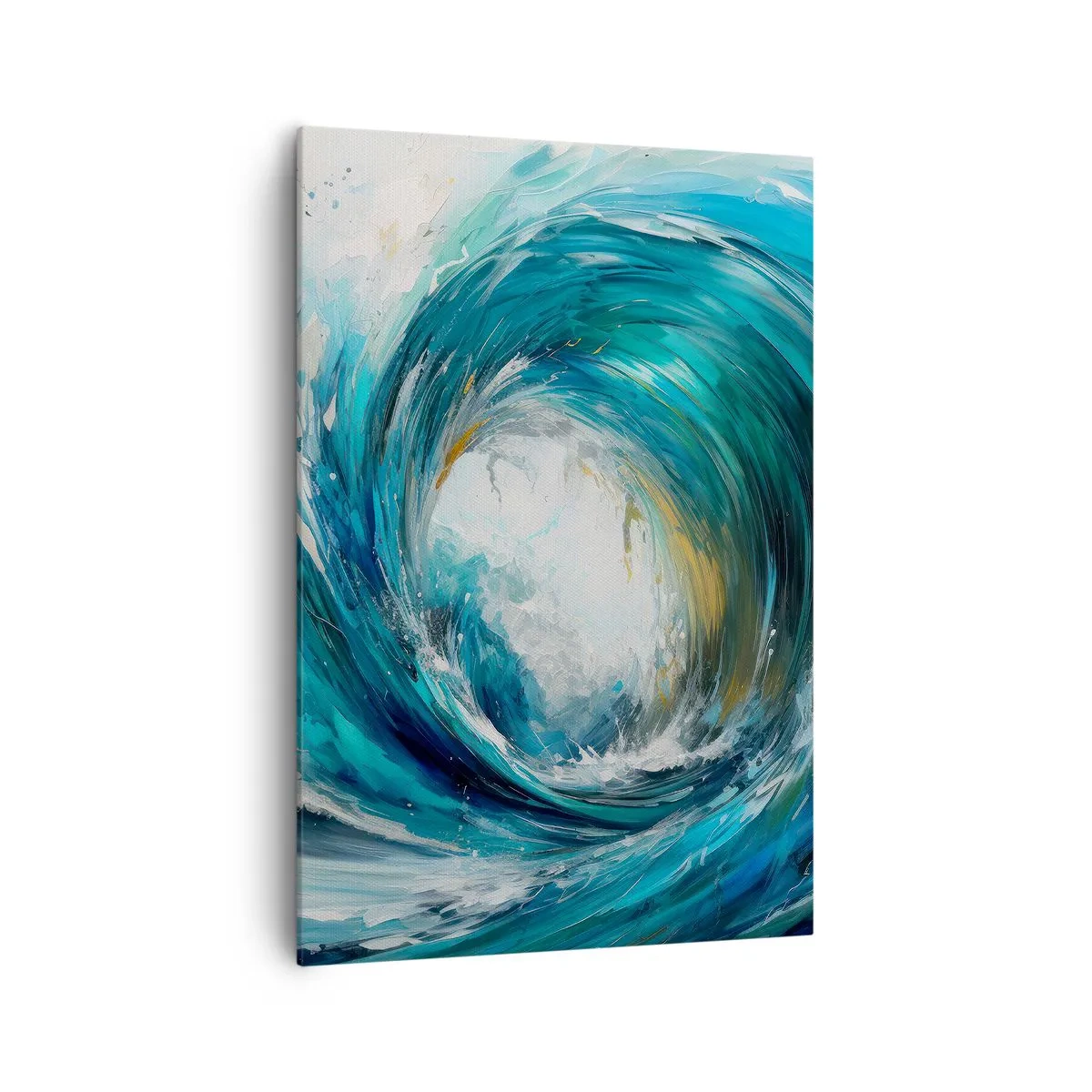 Impression sur toile - Image sur toile - Une vague dynamique dans les tons bleu et turquoise - 70x100cm - Portail maritime - Décoration murale moderne pour le salon et la chambre ARTTOR