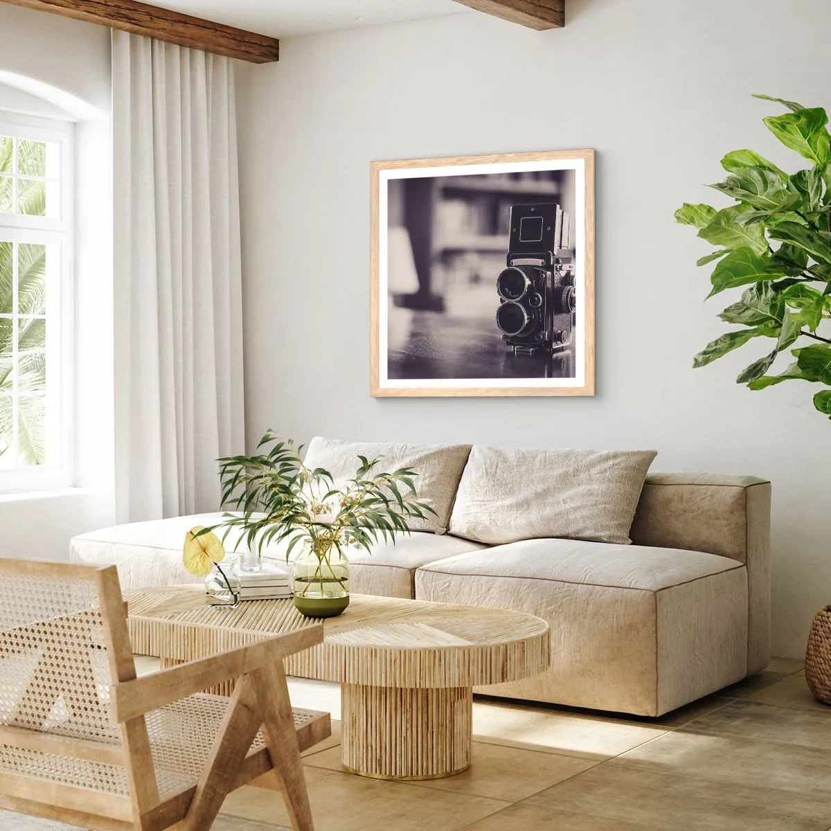 Affiche dans un chêne clair - Poster - La magie de la photographie ancienne - 50x50 cm