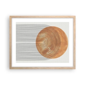 Affiche dans un chêne clair - Poster - Composition solaire - 50x40 cm