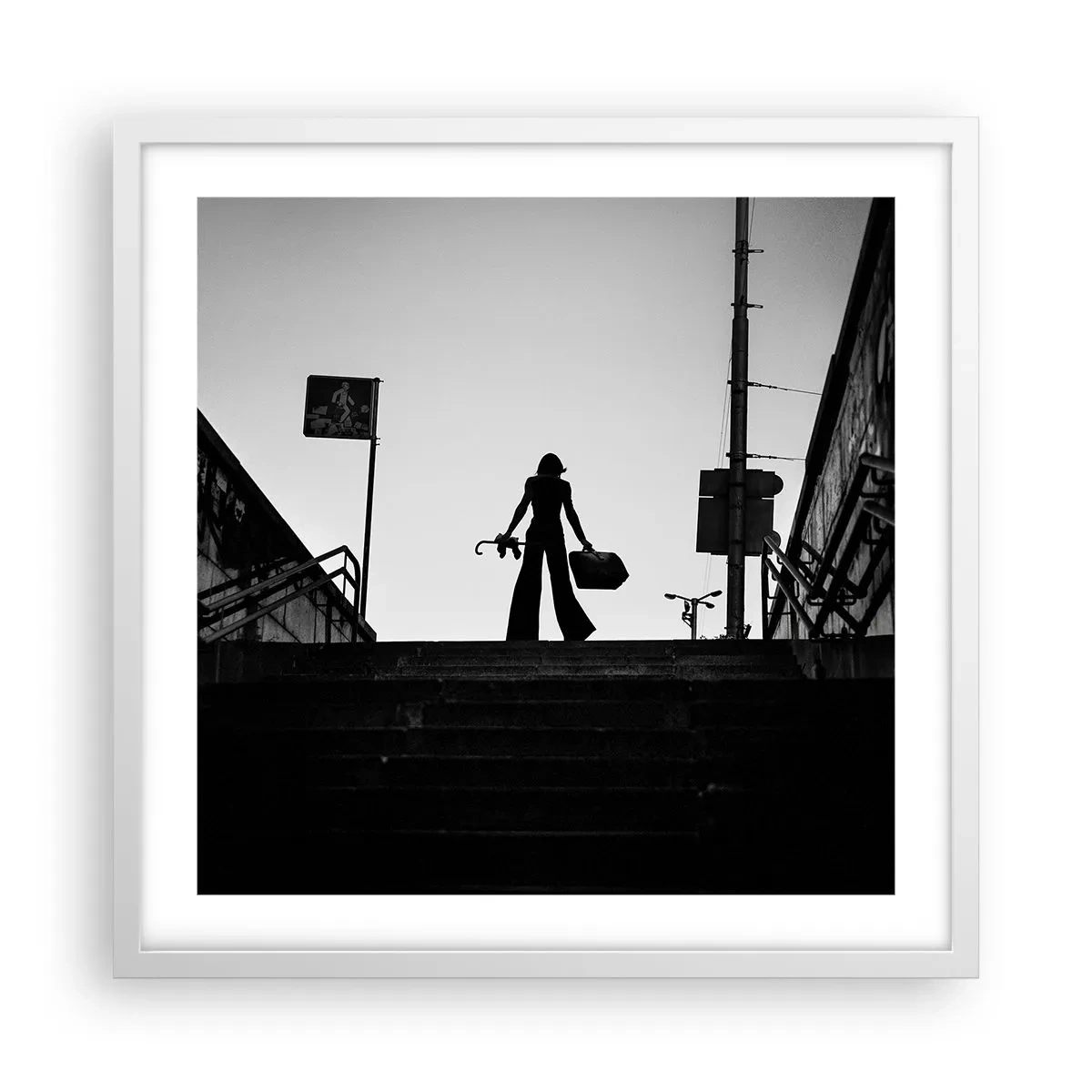 Affiche dans un cadre blanc - Poster - Pèlerinage urbain - 50x50 cm