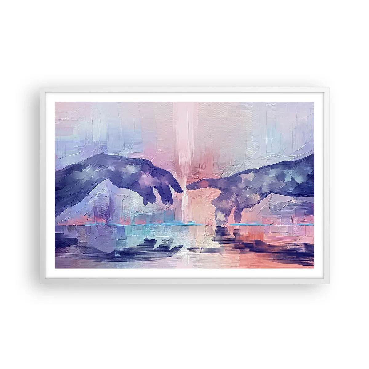 Affiche dans un cadre blanc - Poster - Divine étincelle de vie - 91x61 cm