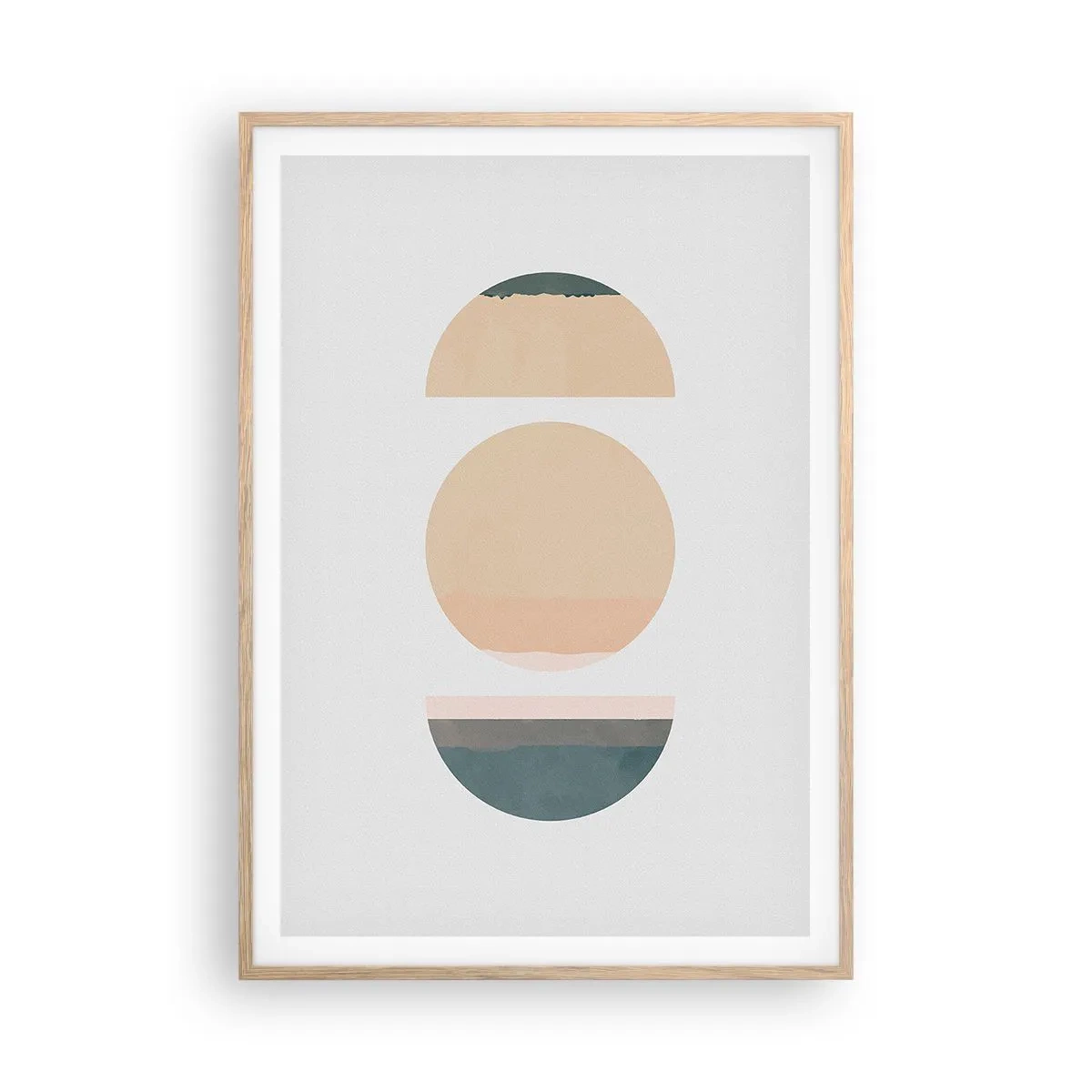 Affiche dans un chêne clair - Poster - Cercles après cercles - 70x100 cm