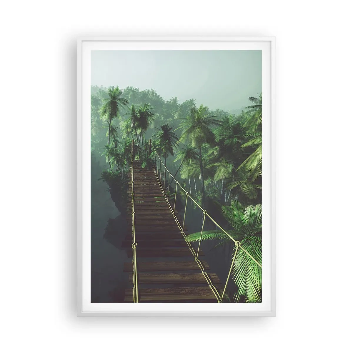 Affiche dans un cadre blanc - Poster - Au fil de la verdure - 70x100 cm