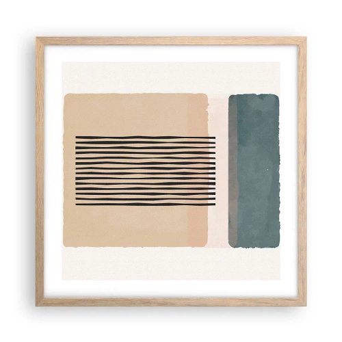 Affiche dans un chêne clair - Poster - Tout est en ordre - 50x50 cm