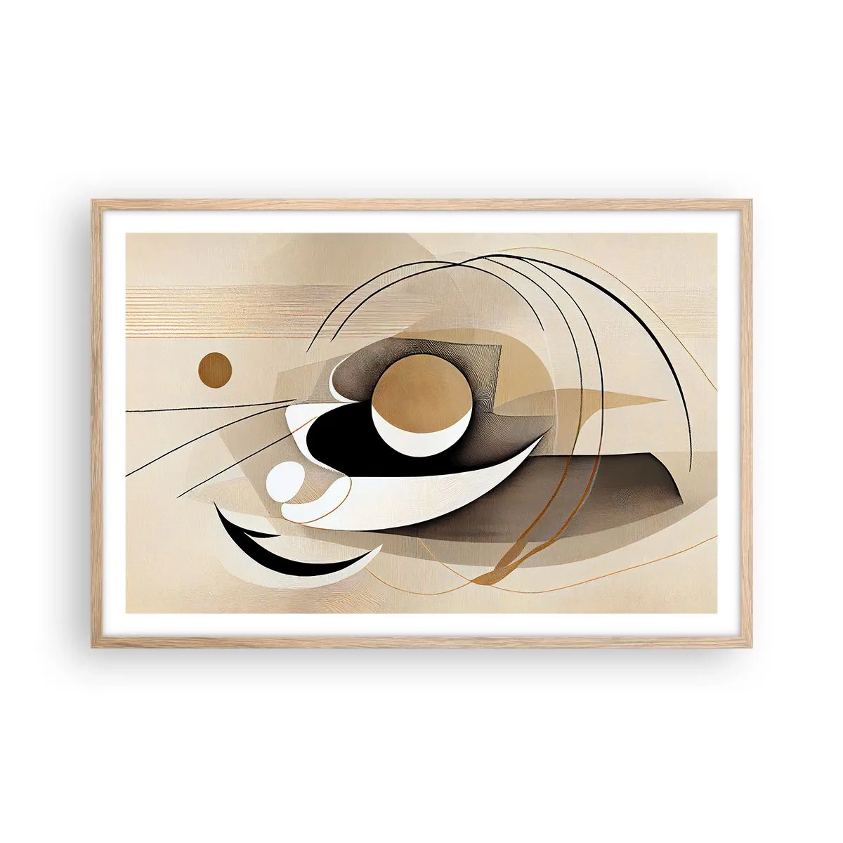 Affiche dans un chêne clair - Poster - Composition : l'essence des choses - 91x61 cm