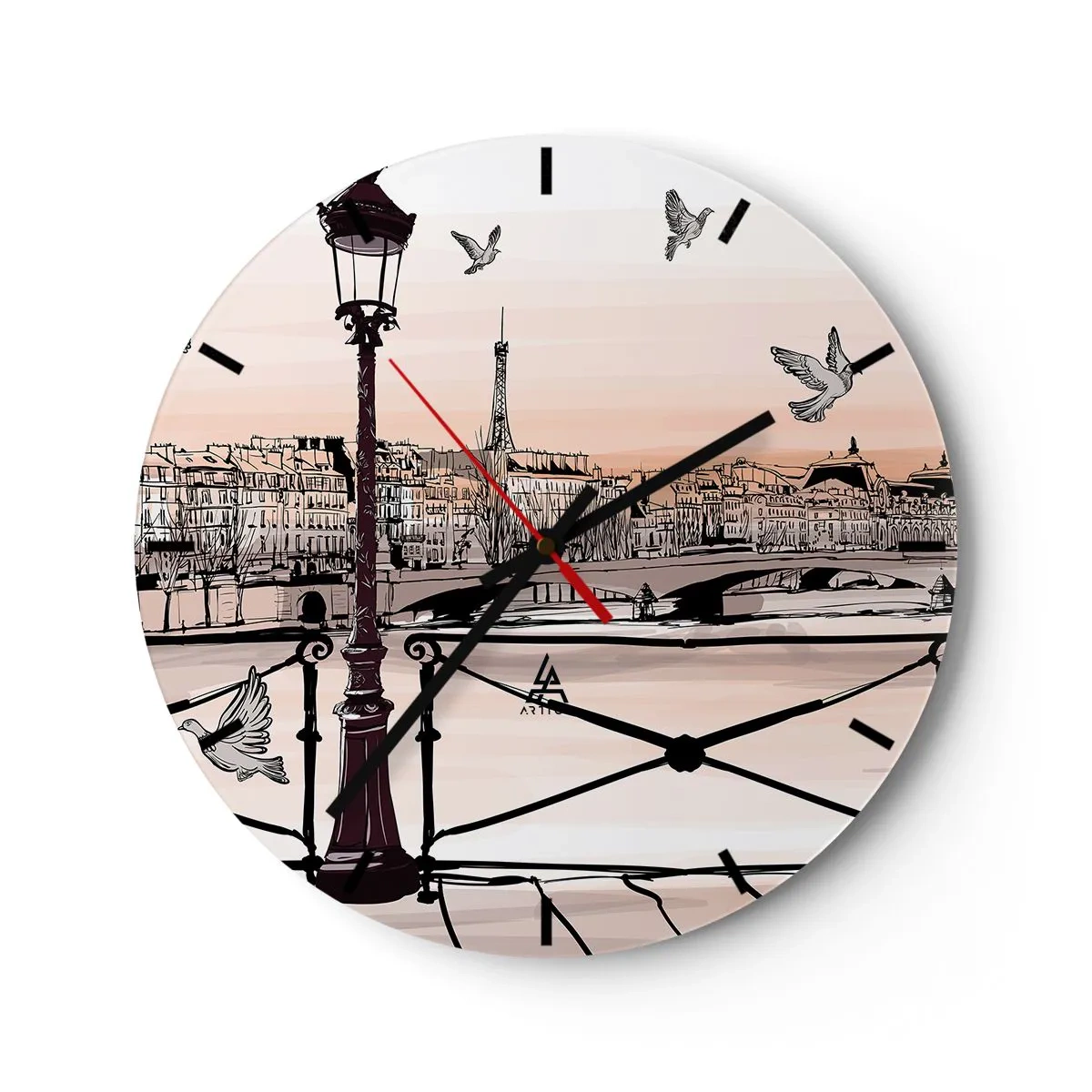 Horloge murale - Pendule murale - Sur les toits de Paris - 40x40 cm
