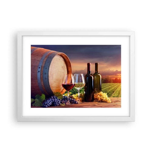 Affiche dans un cadre blanc - Poster - Ici la vie a du goût - 40x30 cm