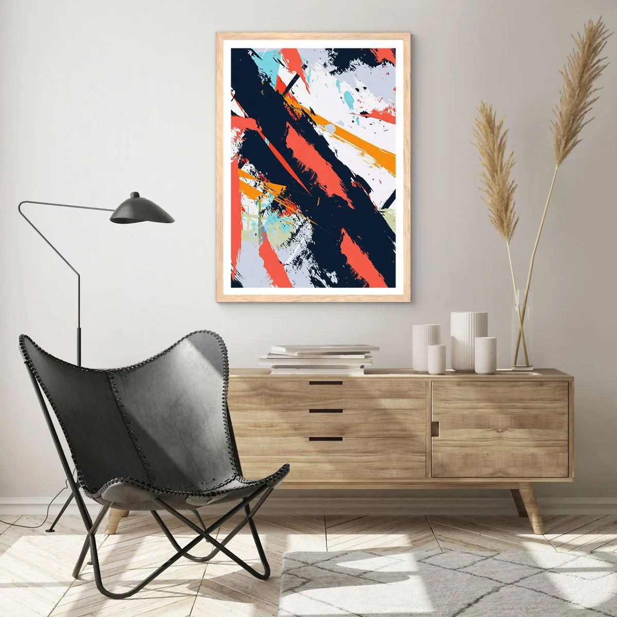 Affiche dans un chêne clair - Poster - Composition dynamique - 70x100 cm