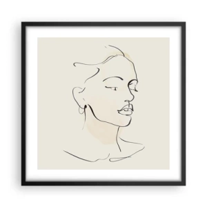 Affiche dans un cadre noir - Poster - Une ligne certaine - 50x50 cm