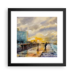 Affiche dans un cadre noir - Poster - La vie sur le rivage - 30x30 cm