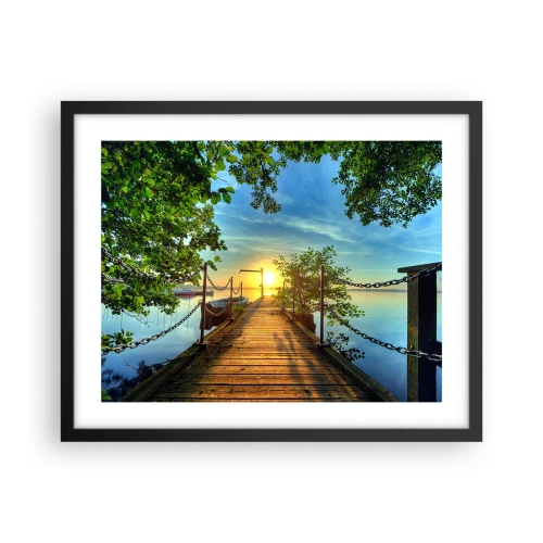 Affiche dans un cadre noir - Poster - L'ouest au-dessus de l'eau - 50x40 cm