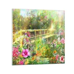 Impression sur verre - Image sur verre - Le soupire d'un pont de printemps - 30x30 cm