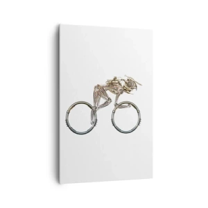 Impression sur toile - Image sur toile - Un vélo mécanique au design futuriste - 80x120cm - Machine exceptionnelle - Décoration murale moderne pour le salon et la chambre ARTTOR