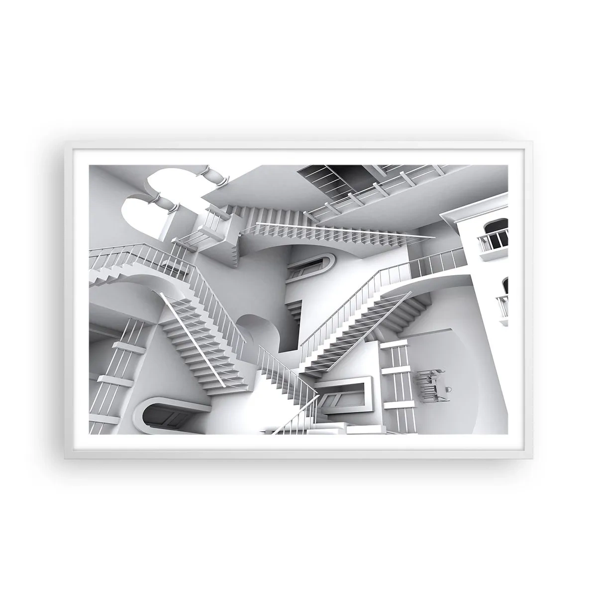 Affiche dans un cadre blanc - Poster - Paradoxes spatiaux - 91x61 cm