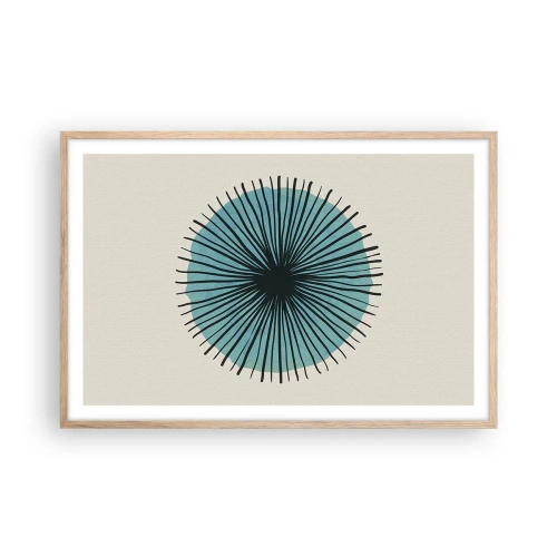 Affiche dans un chêne clair - Poster - Rayonnant dans l'azur - 91x61 cm