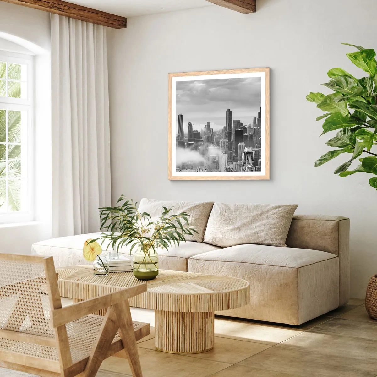 Affiche dans un chêne clair - Poster - Paysage américain - 50x50 cm