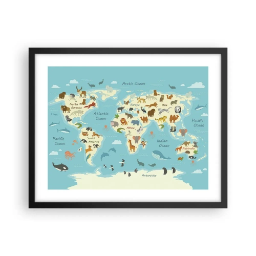 Affiche dans un cadre noir - Poster - De bons voisins - 50x40 cm