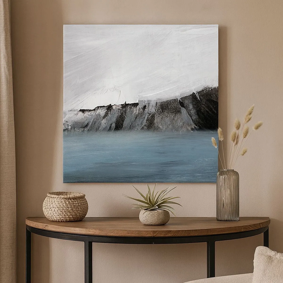 Impression sur toile - Image sur toile - Eau – terre : choc des éléments - 30x30 cm