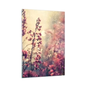 Impression sur verre - Image sur verre - Fleurs au soleil sous la douce pluie - 50x70cm - Jardin secret - Décoration murale moderne pour le salon et la chambre ARTTOR