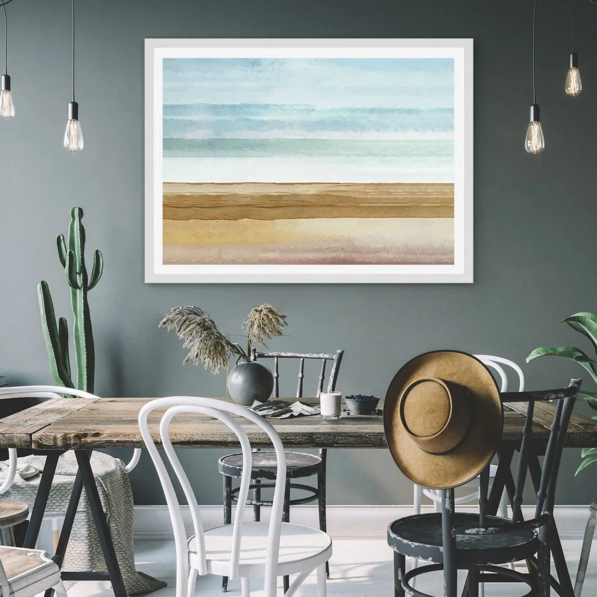 Affiche dans un cadre blanc - Poster - Réconfort - 50x40 cm