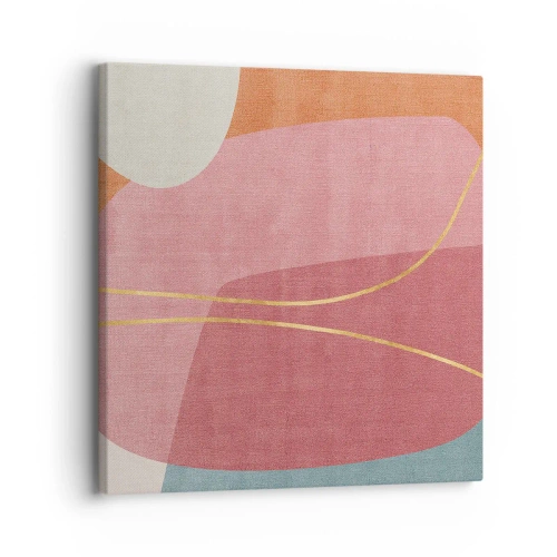 Impression sur toile - Image sur toile - Composition pastel au fil d'or - 30x30 cm