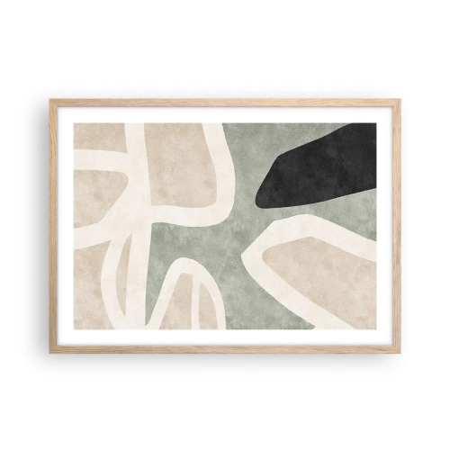 Affiche dans un chêne clair - Poster - Composition pour motif noir - 70x50 cm