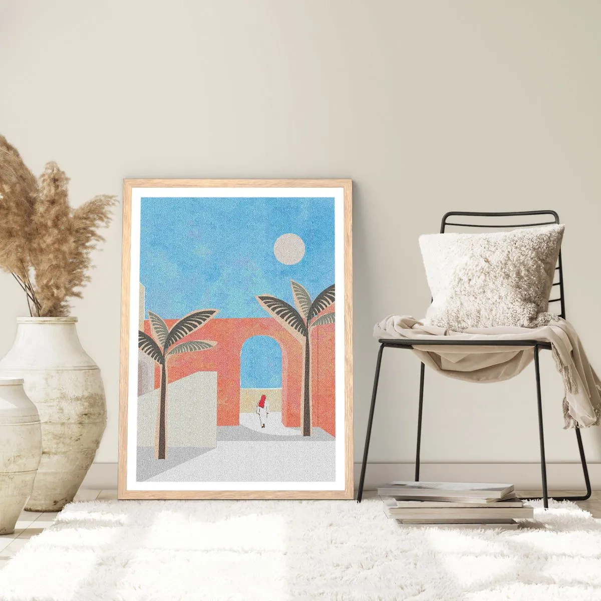 Affiche dans un chêne clair - Poster - Journée arabe - 50x70 cm