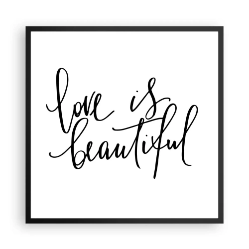 Affiche dans un cadre noir - Poster - Lire et répéter - 60x60 cm