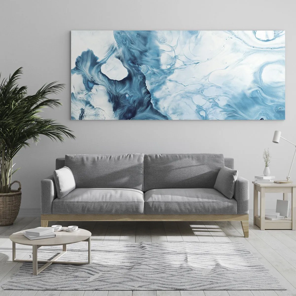 Impression sur verre - Image sur verre - Concert de bleu - 100x40 cm