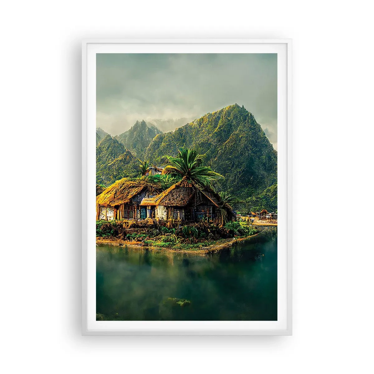 Affiche dans un cadre blanc - Poster - Paradis tropical - 70x100 cm
