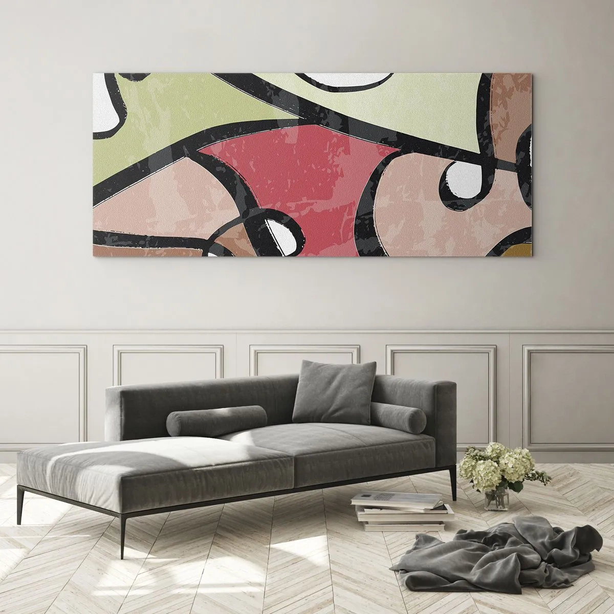 Impression sur verre - Image sur verre - Pirouettes parmi les couleurs - 90x30 cm