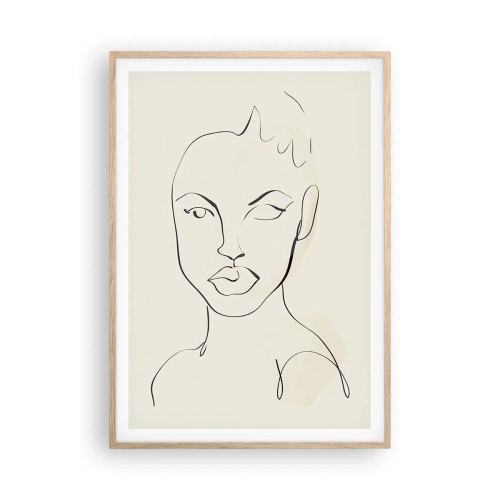 Affiche dans un chêne clair - Poster - Esquisse de la sensualité - 70x100 cm