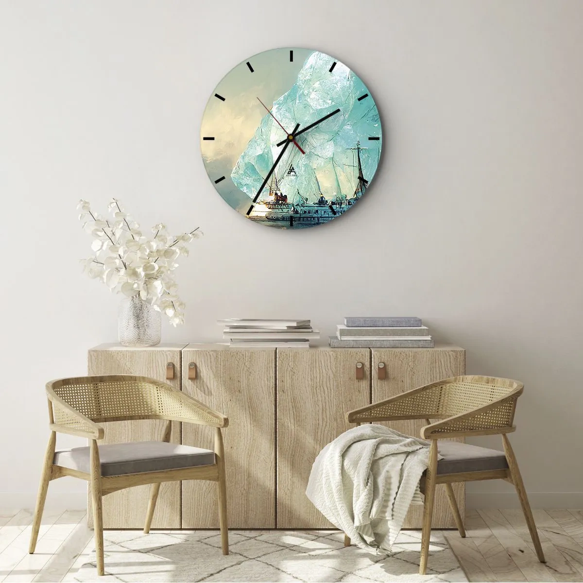 Horloge murale - Pendule murale - Diamant arctique - 40x40 cm