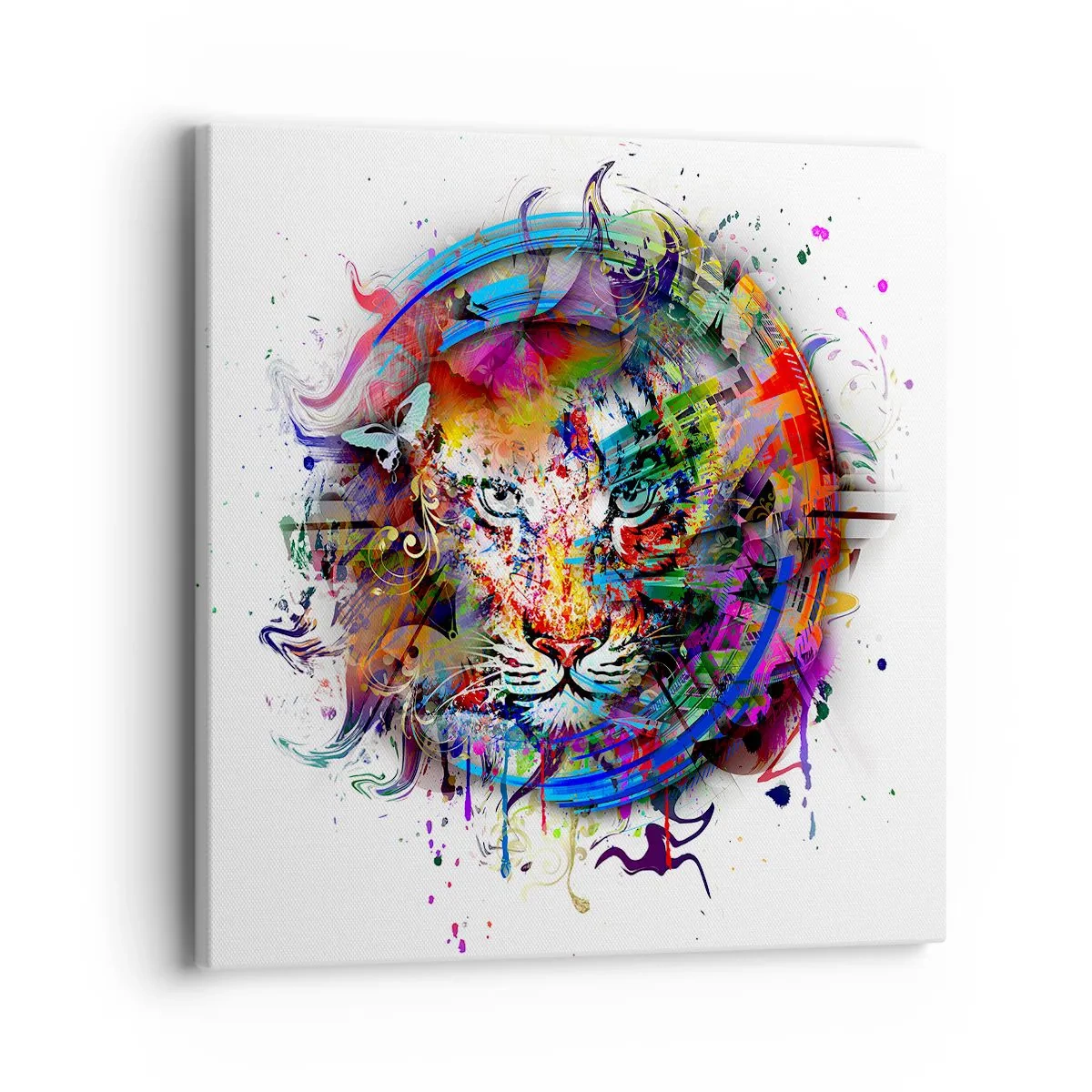 Impression sur toile - Image sur toile - Il se cache derrière un voile arc-en-ciel - 40x40 cm