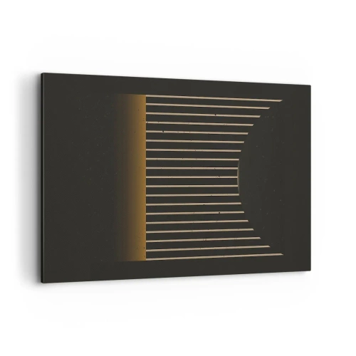Impression sur toile - Image sur toile - Motif géométrique à rayures sur fond sombre - 120x80cm - Explorez les ténèbres - Décoration murale moderne pour le salon et la chambre ARTTOR