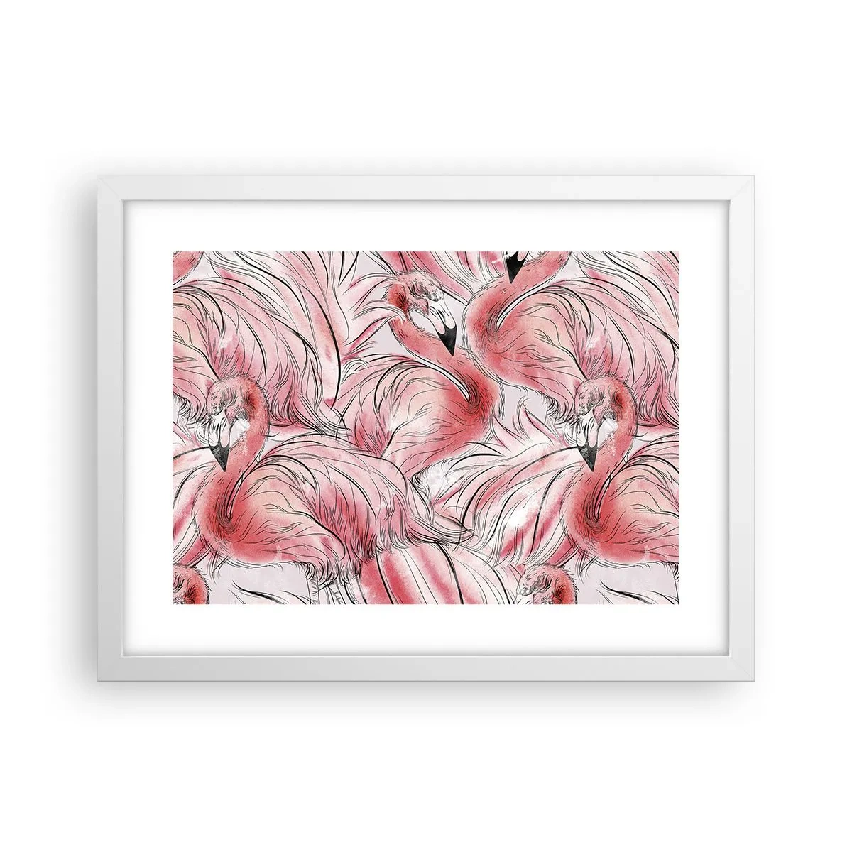 Affiche dans un cadre blanc - Poster - Oiseau corps de ballet - 40x30 cm