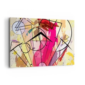 Impression sur toile - Image sur toile - Abstraction avec des lignes et des formes géométriques - 120x80cm - Explosion - Décoration murale moderne pour le salon et la chambre ARTTOR