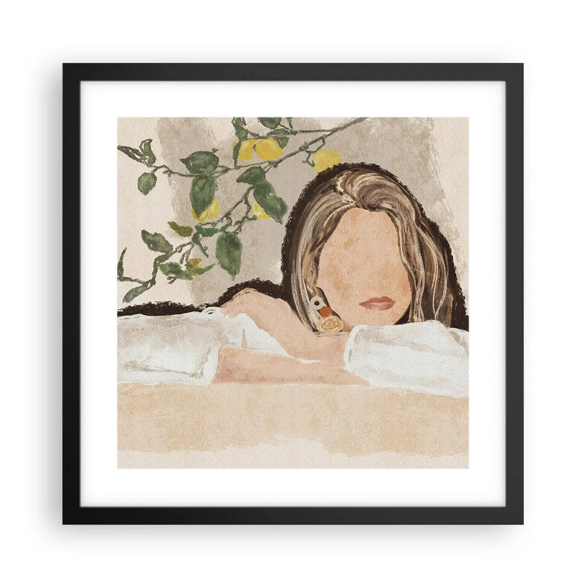 Affiche dans un cadre noir - Poster - La beauté du sud - 40x40 cm