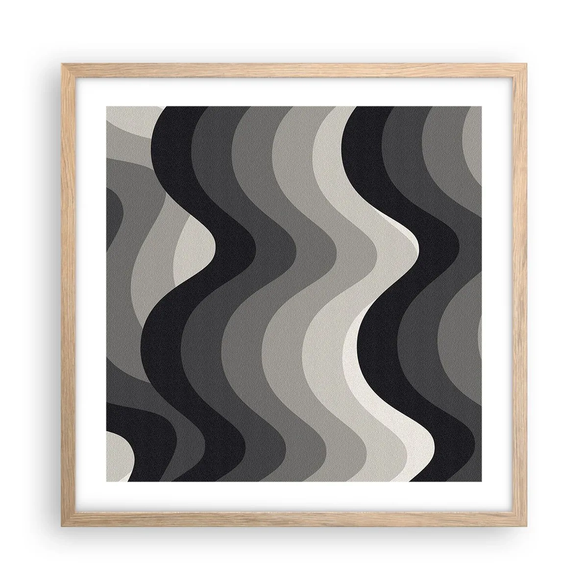 Affiche dans un chêne clair - Poster - Vague après vague - 50x50 cm