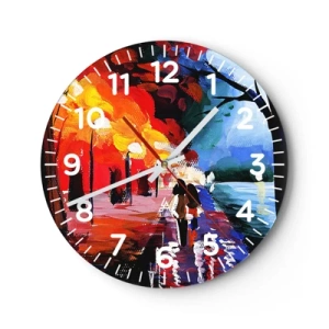 Horloge murale - Pendule murale - Automne flamboyant dans le parc - 30x30 cm