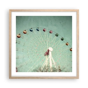 Affiche dans un chêne clair - Poster - Nous vous invitons à vous amuser - 50x50 cm