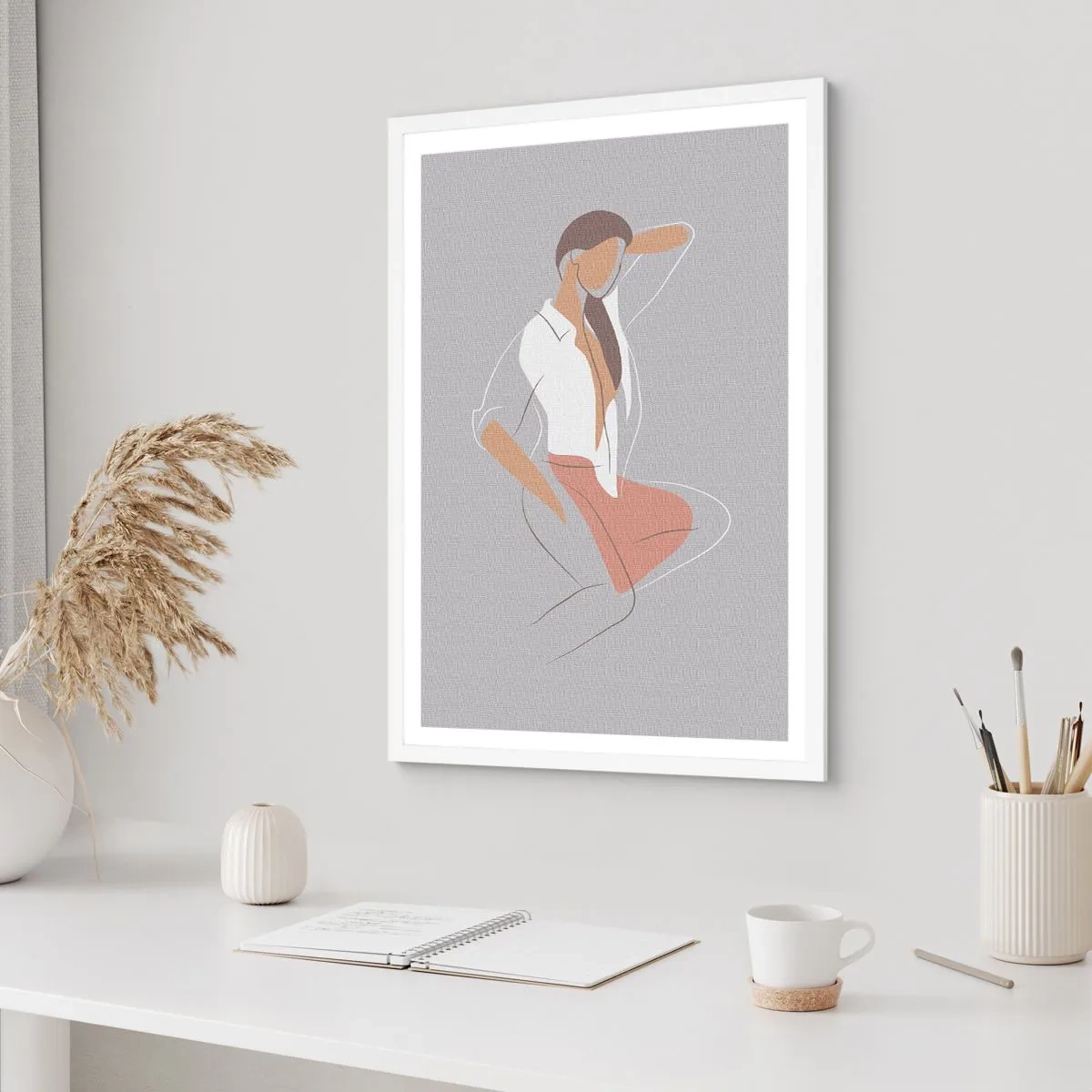 Affiche dans un cadre blanc - Poster - Contour gracieux - 40x50 cm