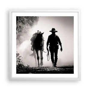 Affiche dans un cadre blanc - Poster - Matinée texane - 50x50 cm